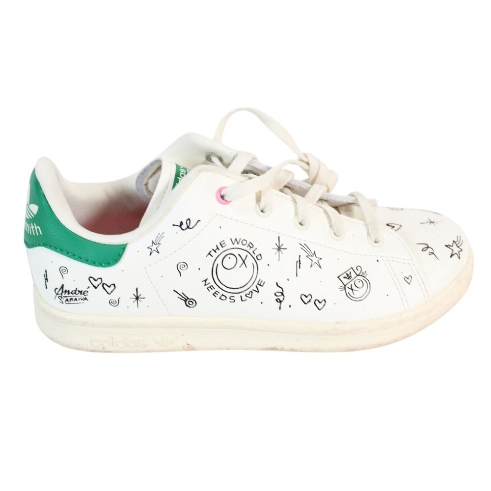 Adidas Stan Smith‎ Andre Saraiva White Green Graffiti Sneakers GZ2202 Mens